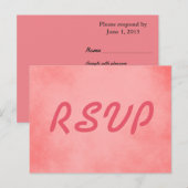 Roze verrijkte RSVP-kaart Uitnodiging Briefkaart (Voorkant / Achterkant)