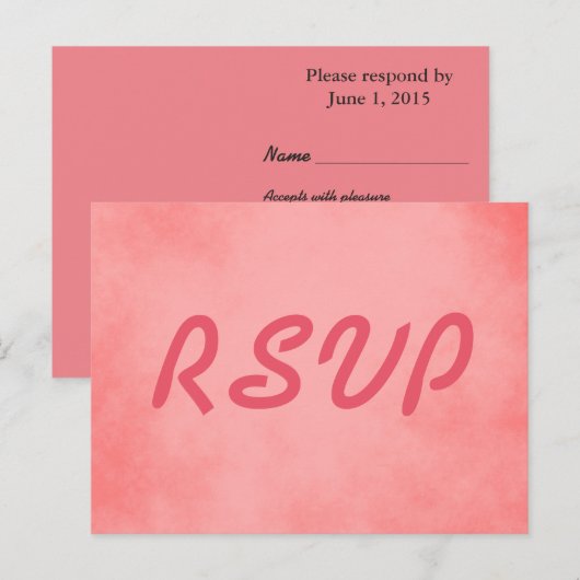 Roze verrijkte RSVP-kaart Uitnodiging Briefkaart (Voorkant / Achterkant)
