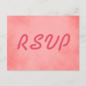 Roze verrijkte RSVP-kaart Uitnodiging Briefkaart (Voorkant)