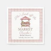 Roze Vers fris van de markt Landelijke Bruids Show Servet (Voorkant)