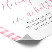 Roze vers uit de markt bericht in een flesteken poster (Hoek)