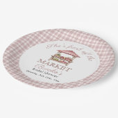 Roze vers van de markt country Bruidsdouche Papieren Bordje (Gekanteld)