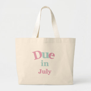 Roze verschuldigd in juli grote tote bag