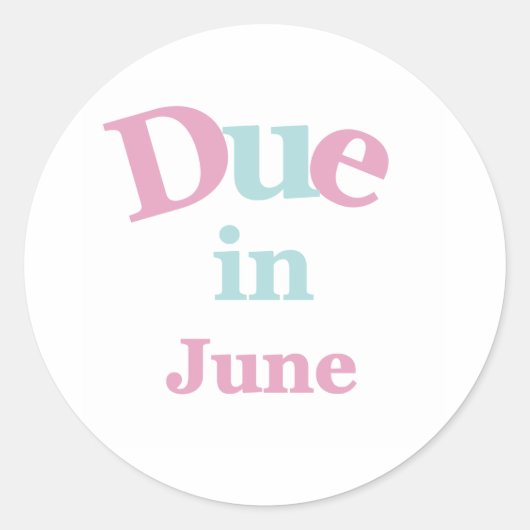 Roze Verschuldigd in juni Ronde Sticker (Voorkant)