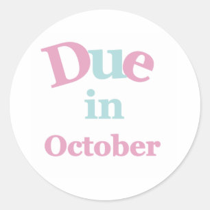 Roze verschuldigd in oktober ronde sticker