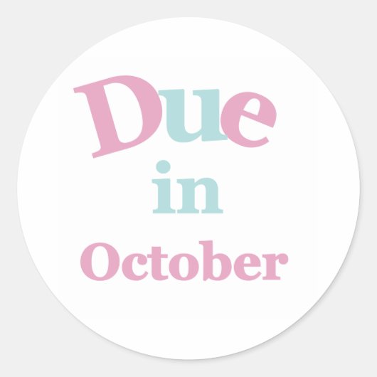Roze verschuldigd in oktober ronde sticker (Voorkant)
