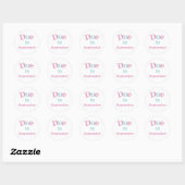 Roze Verschuldigd in September Ronde Sticker (Vel)