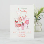 Roze verse drankjes kaart (Staand voorkant)