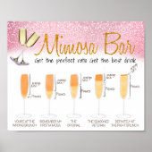 Roze versierd Mimosa Bar Bruids brunch bord Poster (Voorkant)