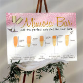 Roze versierd Mimosa Bar Bruidsbrunch bord Poster