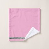 Roze versierde afwerking bad handdoek (Wasdoekje)
