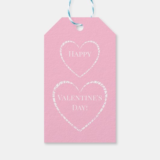  roze versierde harten cadeau Labels Cadeaulabel (Achterkant)