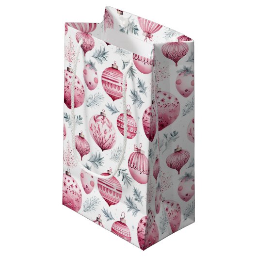 Roze versieringen klein cadeauzakje (Voorkant Gekanteld)