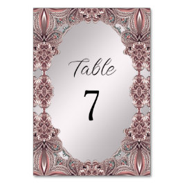 Roze versiertafel nummer kaart
