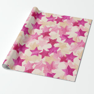 Roze versleten sterren naadloos patroon cadeaupapier