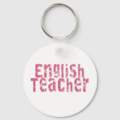Roze verstelbare tekst Engels leraar Sleutelhanger (Voorkant)