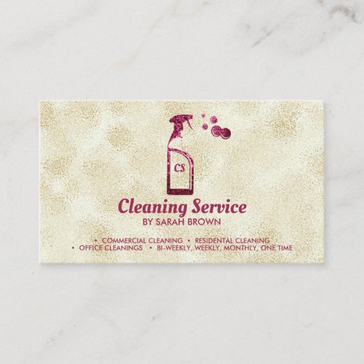 Roze verstuiffles met belletjes Aangepaste letter Visitekaartje (Voorkant)