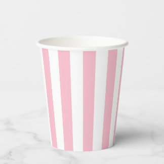 Roze Verticale Streep Tuinfeest Papieren Bekers