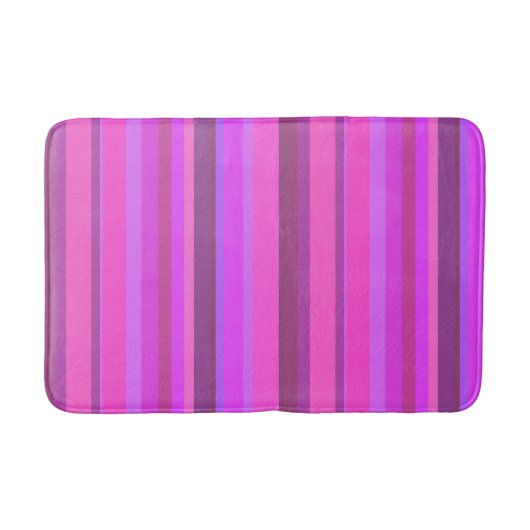 Roze verticale strepen badmat (Voorkant)