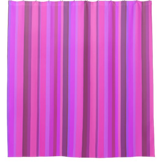 Roze verticale strepen douchegordijn (Voorkant)