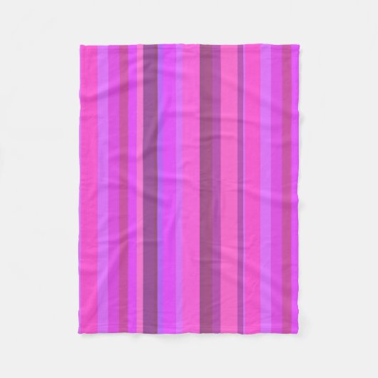 Roze verticale strepen fleece deken (Voorkant)