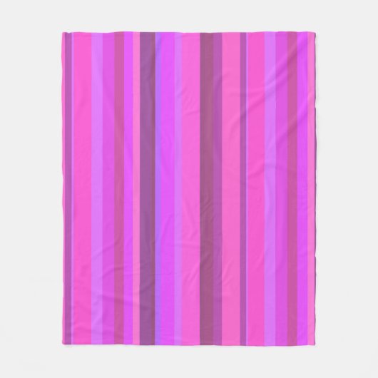 Roze verticale strepen fleece deken (Voorkant)