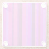Roze verticale strepen glazen onderzetter (Achterkant)