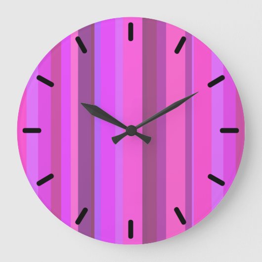 Roze verticale strepen grote klok (Voorkant)