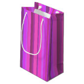 Roze verticale strepen klein cadeauzakje (Achterkant Gekanteld)