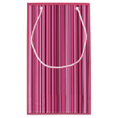 Roze Verticale Strepen Kleine Gift Bag Klein Cadeauzakje (Achterkant)
