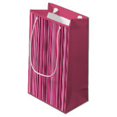 Roze Verticale Strepen Kleine Gift Bag Klein Cadeauzakje (Achterkant Gekanteld)