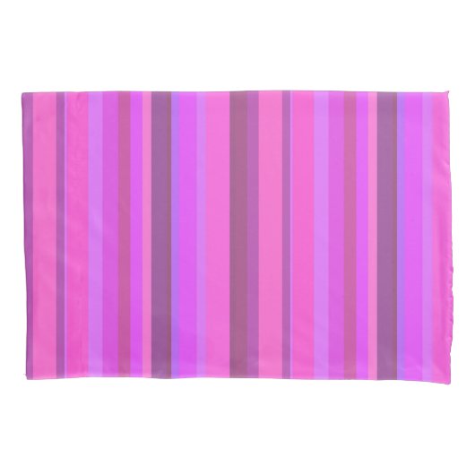 Roze verticale strepen kussensloop (Voorkant)