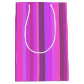 Roze verticale strepen medium cadeauzakje (Voorkant)