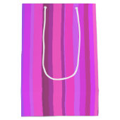 Roze verticale strepen medium cadeauzakje (Achterkant)