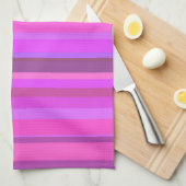 Roze verticale strepen theedoek (Quarter Fold)