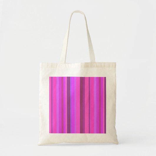 Roze verticale strepen tote bag (Voorkant)