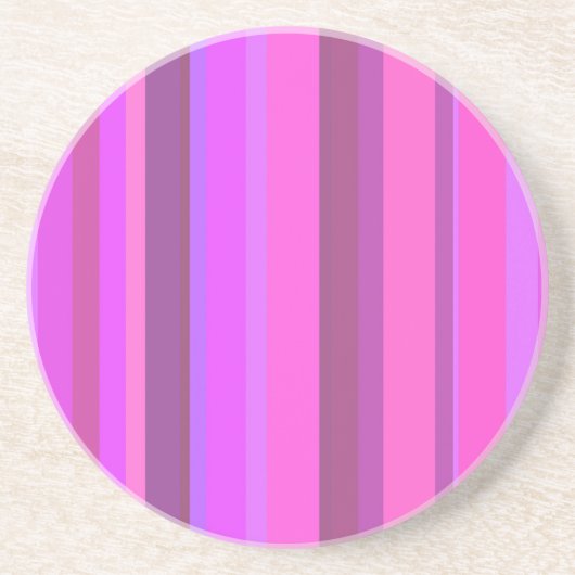 Roze verticale strepen zandsteen onderzetter (Voorkant)