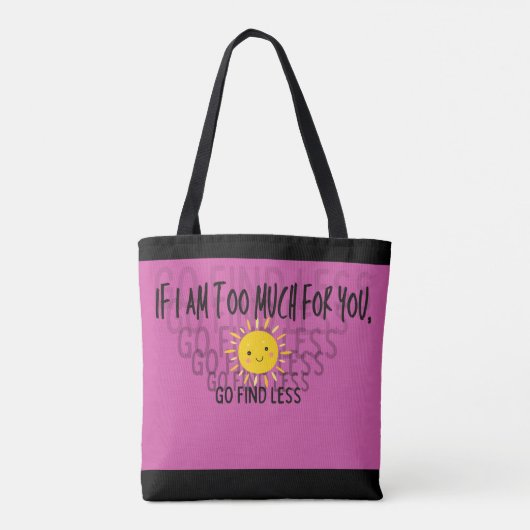 Roze Vertrouwen Vrouw Gelukkige Zonneschijn Tote Bag (Achterkant)