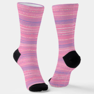 Roze vervormde, vette stripe sockets sokken