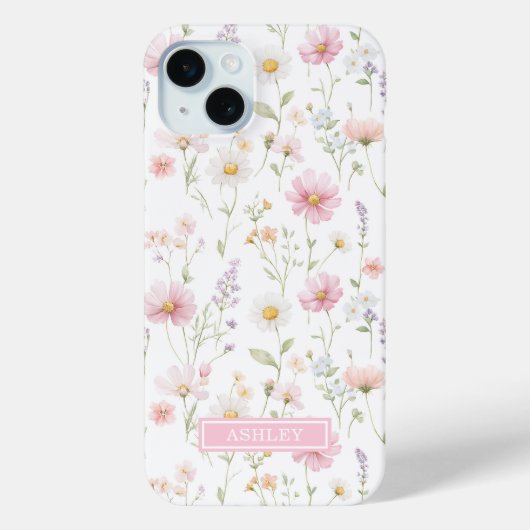 Roze verwilderde tuin gemerkt Case-Mate iPhone case (Achterkant)