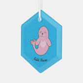 Roze verzegeling glas ornament (Voorkant links)