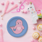 Roze verzegeling papieren bordje (Feest)