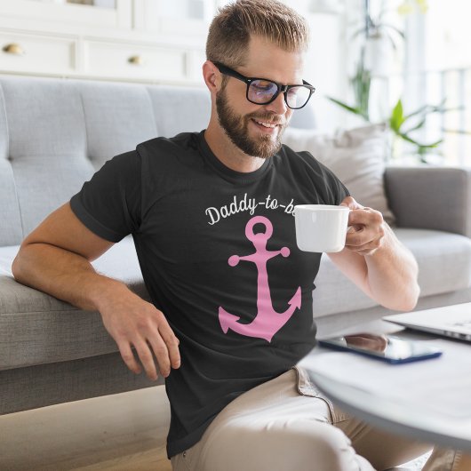 Roze Verzendanker met aangepaste tekst Graphic T-shirt