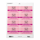 Roze verzendlabel met gemarkeerde merknaam (Full Sheet)