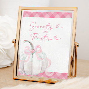 Roze Verzorgde Pompoen Meisje Verjaardag Zoete en Poster