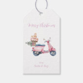 Roze Vespa kerstinkopen Cadeaulabel (Voorkant)