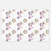 Roze Vespa kerstinkopen Inpakpapier Vel (Voorkant 3)