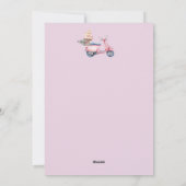 Roze Vespa Kerstshoppingtrip Feestdagenkaart (Achterkant)