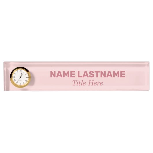 Roze Vet Eenvoudige Basis Minimalistische Moderne  Naambordje (Voorkant)