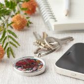 "Roze vet" Floral Sleutelhanger (Zijkant)